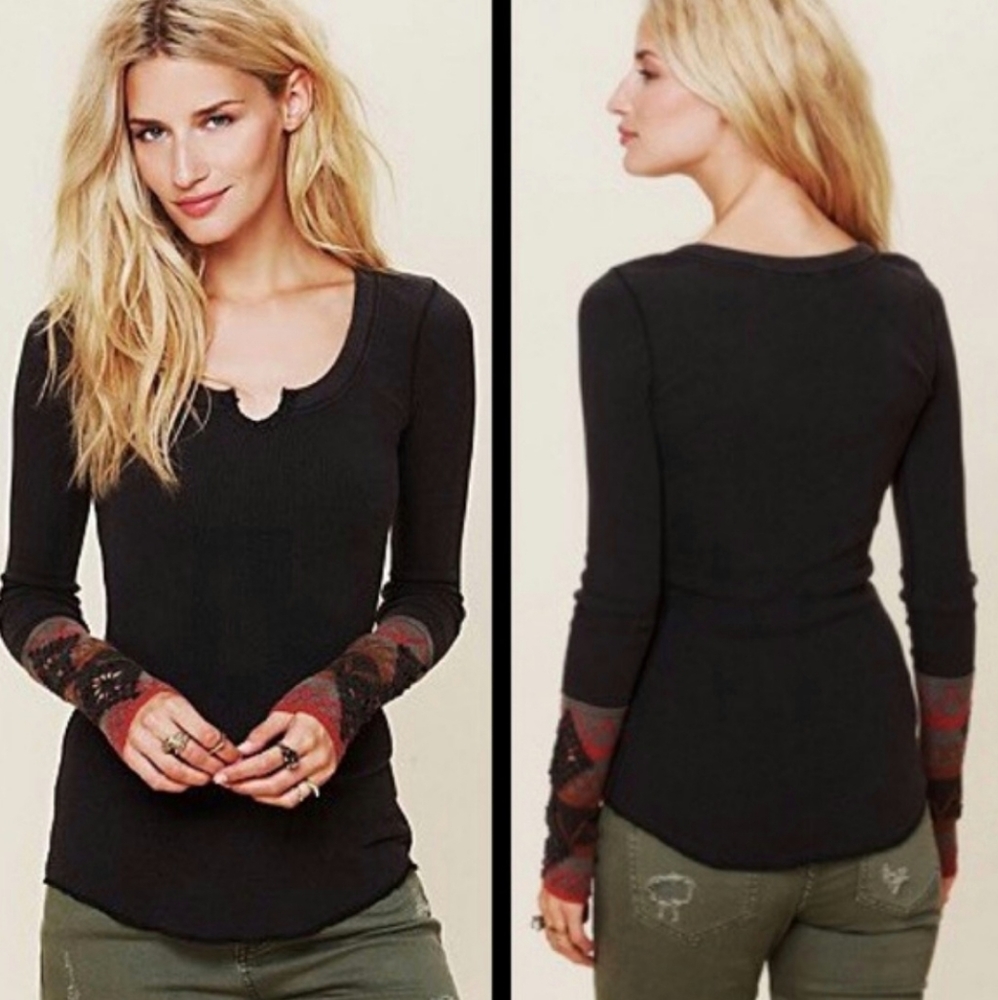 Free People Black Kombucha Cuff Thermal